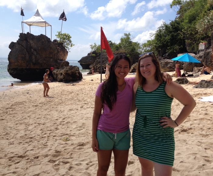 Dani and Andrea at Pandang Padang beach in southern Bali.